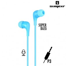 Fone de Ouvido P3 Estéreo Super Bass Intra Auricular com Microfone Sumexr SEJ-B16 - Azul